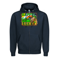 Navy Happy Go Lucky Goat Zipper Hoodie - RanaPortraitStore