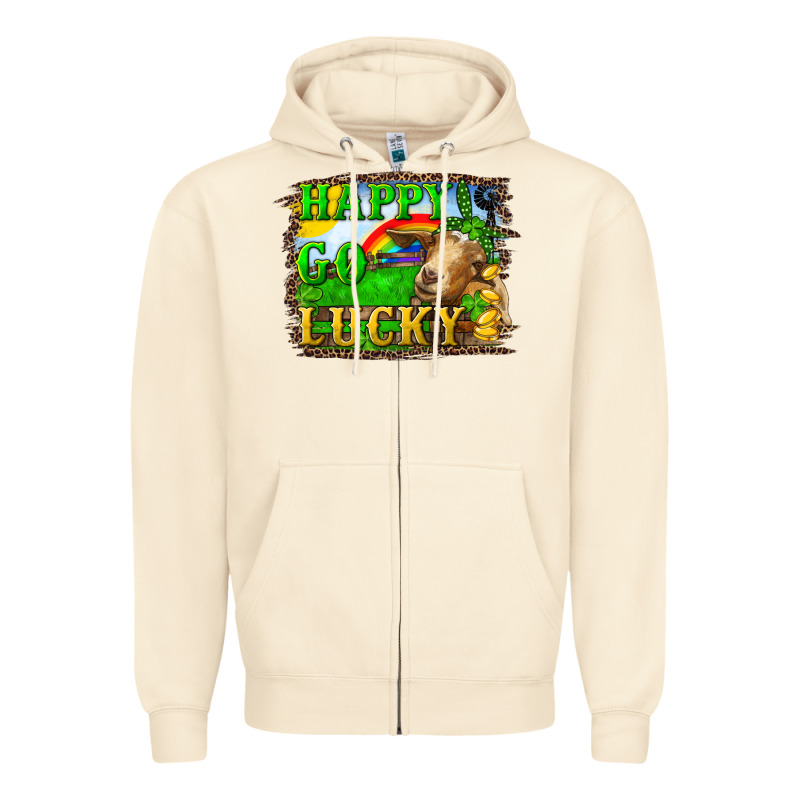 Happy Go Lucky Goat Zipper Hoodie by RanaPortraitStore | Teevron