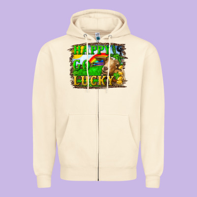 Zipper Hoodie Happy Go Lucky Goat