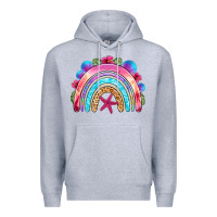 Heather Grey summer rainbow Premium Hoodie - NancyCooperArtShop