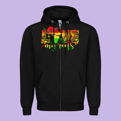 Zipper Hoodie love my roots juneteenth
