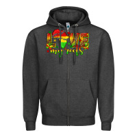 Charcoal Heather love my roots juneteenth Zipper Hoodie - texasbilliewilder