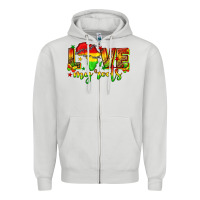 Dove Grey love my roots juneteenth Zipper Hoodie - texasbilliewilder
