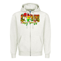 Oatmeal Heather love my roots juneteenth Zipper Hoodie - texasbilliewilder