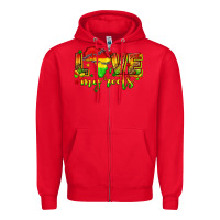 Red love my roots juneteenth Zipper Hoodie - texasbilliewilder