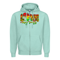 Seafoam love my roots juneteenth Zipper Hoodie - texasbilliewilder