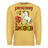 Antique Gold christmas magical unicorn Premium Sweatshirt - FaDigitalArtStudio