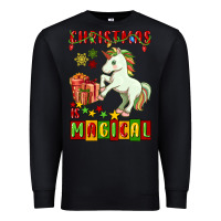 Black christmas magical unicorn Premium Sweatshirt - FaDigitalArtStudio