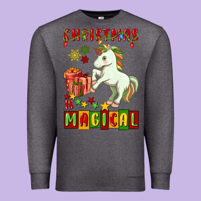 Christmas Magical Unicorn Premium Sweatshirt Designed By Fadigitalartstudio