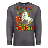 Charcoal Heather christmas magical unicorn Premium Sweatshirt - FaDigitalArtStudio