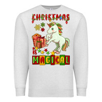 Oatmeal Heather christmas magical unicorn Premium Sweatshirt - FaDigitalArtStudio