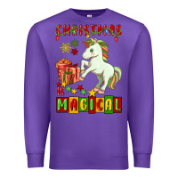 Purple christmas magical unicorn Premium Sweatshirt - FaDigitalArtStudio