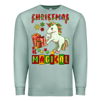 Seafoam christmas magical unicorn Premium Sweatshirt - FaDigitalArtStudio