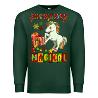 Sports Green christmas magical unicorn Premium Sweatshirt - FaDigitalArtStudio