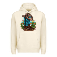 Tofu western boots and hat cactus leopard serape pattern Premium Hoodie - BarkalooDesign