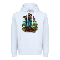 White western boots and hat cactus leopard serape pattern Premium Hoodie - BarkalooDesign