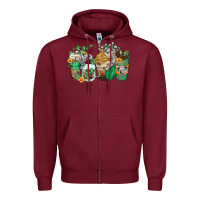 Burgundy koala coffee cups Zipper Hoodie - Zillion Design Studio