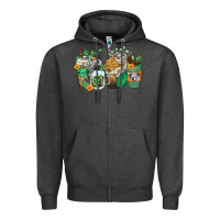 Charcoal Heather koala coffee cups Zipper Hoodie - Zillion Design Studio