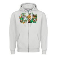 Dove Grey koala coffee cups Zipper Hoodie - Zillion Design Studio
