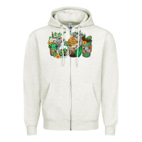 Oatmeal Heather koala coffee cups Zipper Hoodie - Zillion Design Studio