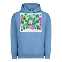 Pigment Pebble Blue st patrick's gnome Urban Hoodie - MaliasSmallBusiness