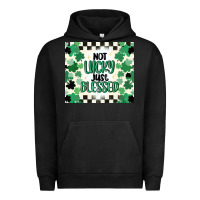 Pigment Black not lucky just blessed Urban Hoodie - MaliasSmallBusiness