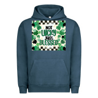 Pigment Midnight Navy not lucky just blessed Urban Hoodie - MaliasSmallBusiness