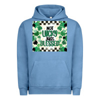 Pigment Pebble Blue not lucky just blessed Urban Hoodie - MaliasSmallBusiness