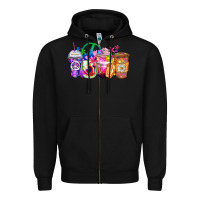 Black hippie coffee cups Zipper Hoodie - Zillion Design Studio
