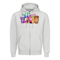Dove Grey hippie coffee cups Zipper Hoodie - Zillion Design Studio