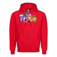 Red hippie coffee cups Zipper Hoodie - Zillion Design Studio
