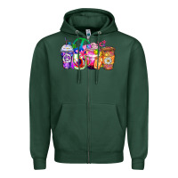 Sports Green hippie coffee cups Zipper Hoodie - Zillion Design Studio