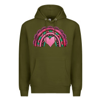 Army Green valentines day pink gemstones rainbow Premium Hoodie - Jasminsmagicworld