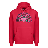 Cardinal valentines day pink gemstones rainbow Premium Hoodie - Jasminsmagicworld
