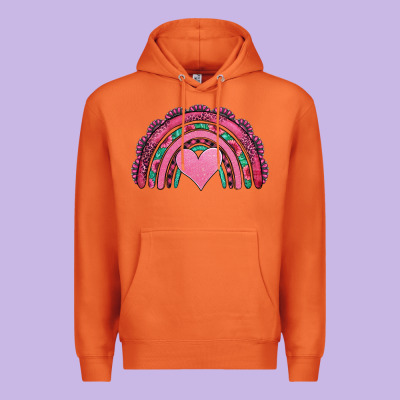 Valentines Day Pink Gemstones Rainbow Premium Hoodie Designed By Jasminsmagicworld