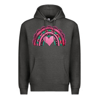 Charcoal Heather valentines day pink gemstones rainbow Premium Hoodie - Jasminsmagicworld