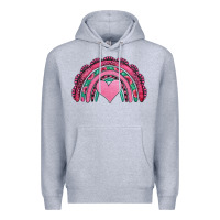 Heather Grey valentines day pink gemstones rainbow Premium Hoodie - Jasminsmagicworld