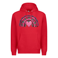 Red valentines day pink gemstones rainbow Premium Hoodie - Jasminsmagicworld