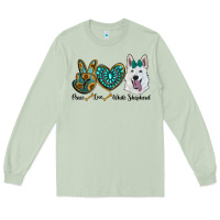 Matcha peace love white Sepherd Long Sleeve Tee - BarkalooDesign
