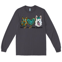 Smoke peace love white Sepherd Long Sleeve Tee - BarkalooDesign