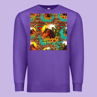 Desert Horse Seamless Patern Premium Sweatshirt Designed By Hra Design Shop