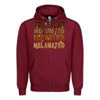 Burgundy melanin educated motivated elevated melanated Zipper Hoodie - texasbilliewilder