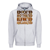 Heather Grey melanin educated motivated elevated melanated Zipper Hoodie - texasbilliewilder