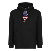 Black American lightning bold 4th of july Heavyweight Hoodie - CowGirlArtShop
