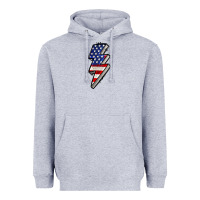 Heather Grey American lightning bold 4th of july Heavyweight Hoodie - CowGirlArtShop