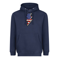 Navy American lightning bold 4th of july Heavyweight Hoodie - CowGirlArtShop