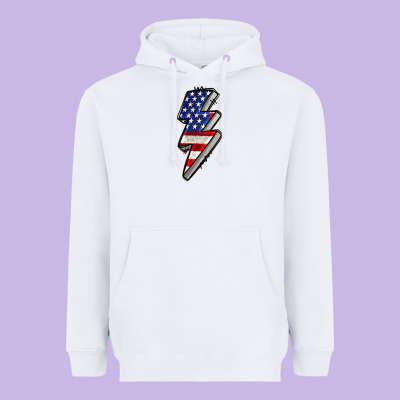 American Lightning Bold 4th Of July Heavyweight Hoodie Designed By Cowgirlartshop