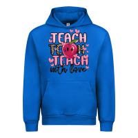 Cobalt teach teach teach with love Urban Hoodie - MaliasSmallBusiness