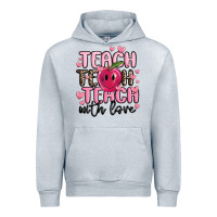 Heather Grey teach teach teach with love Urban Hoodie - MaliasSmallBusiness