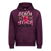 Mauve Wine teach teach teach with love Urban Hoodie - MaliasSmallBusiness